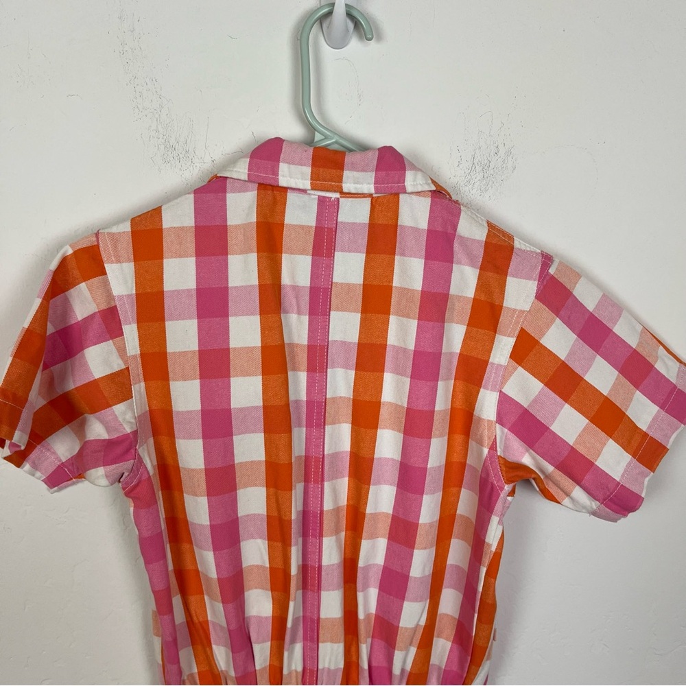 Big Bud Press Pink and Orange Checkered Jumpsuit - Picture 5 of 9